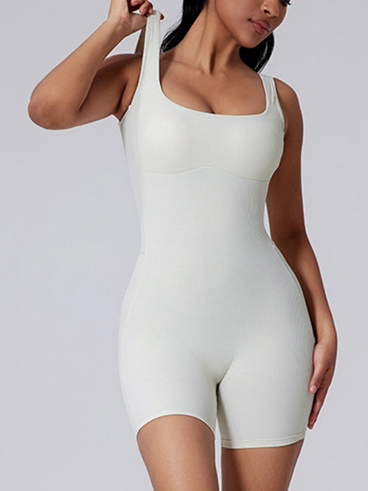 ZASUWA Female Ribbed Cross Back Romper