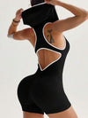 ZASUWA Female Hooded Hollow Out Scrunch Bum Romper