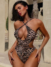 ZASUWA Female Leopard Print  Hollow Out One Piece
