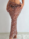 ZASUWA Female Sexy Sheer Mesh Leopard Print Without Bikini Set Swimwear Cover Dress