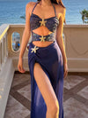 ZASUWA Female Unique Shiny Starfish Hollow Out 2-Pieces Swimwear