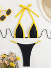 ZASUWA Female Contrast Color Halter Bikini Set