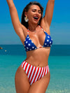ZASUWA Female Sexy Flags Print Beach Bikini Set