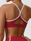 ZASUWA Female Contrast Color Stripes Cutout Sports Bras