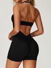ZASUWA Female Pocket Scrunch Bum Backless Romper