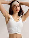 ZASUWA Female Deep V Collar Backless Folds Quick Dry Tank