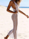 ZASUWA Female Sexy Fishnet Beach Cover Up Dress