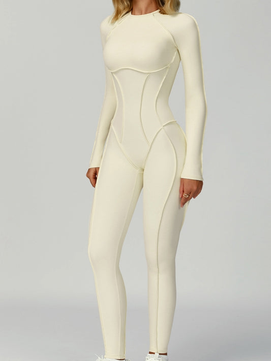 ZASUWA Female Heart Backless Long Sleeves Jumpsuit