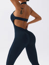 ZASUWA Female Backless Halter Deep V Back Jumpsuit
