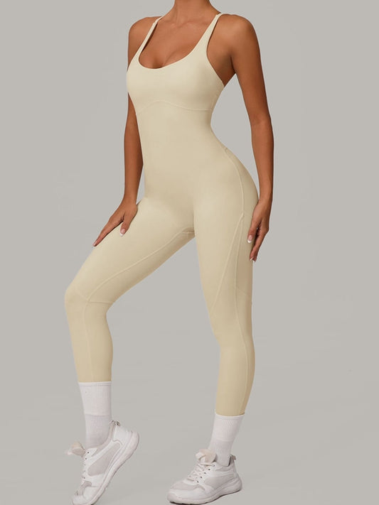 ZASUWA Female Sexy Cross Back Push-Up Jumpsuit