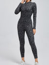 ZASUWA Female Leopard Print Zipper Jumpsuit