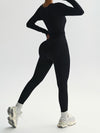 ZASUWA Female Ribbed U Collar Jumpsuit