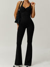 ZASUWA Female Backless Flare Halter Jumpsuit