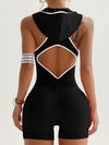 ZASUWA Female Hooded Hollow Out Scrunch Bum Romper