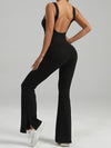 ZASUWA Female Backless Split Flare Jumpsuit
