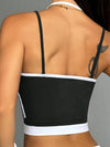 ZASUWA Female Contrast Color Stripes Backless Tank