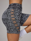ZASUWA Female Snake Print Cutout Hot Booty Shorts