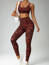 ZASUWA Female Leopard Print Cross Back Tracksuit