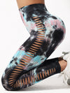 ZASUWA Female Hot Tie-dye Hollow Out Hot Booty Leggings