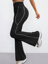 ZASUWA Female Contrast Color Stripes Flare Leggings