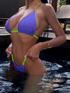 ZASUWA Female Sexy Contrast Color Straps Bikini Set