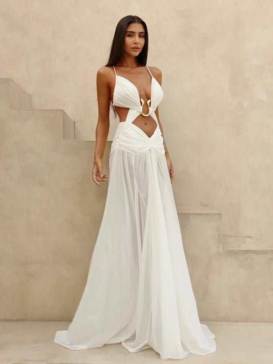 ZASUWA Female Sexy Mesh Without Bikini Set Cover Up Dress