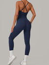 ZASUWA Female Sexy Cross Back Push-Up Jumpsuit