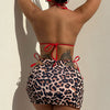 ZASUWA Female Leopard Print 3-Pieces Bikini Set