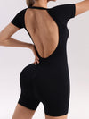 ZASUWA Female Round Colloar Backless Romper