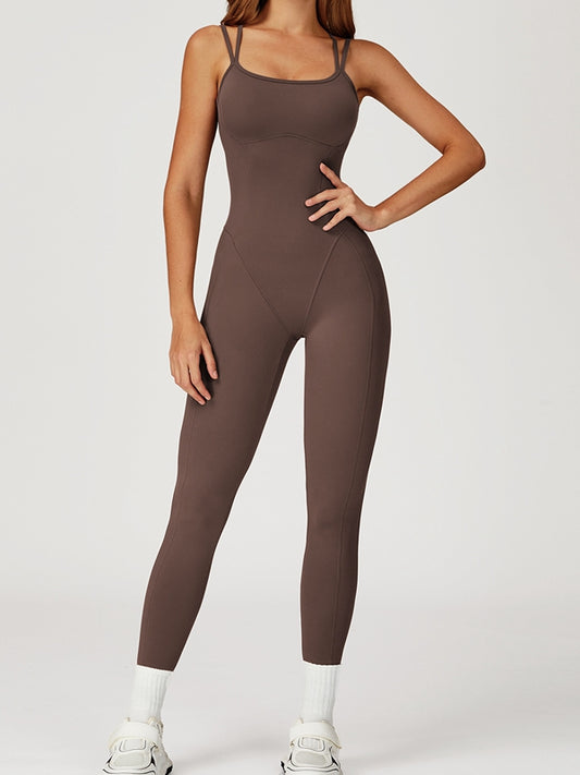 ZASUWA Female Sexy Cross Back Flare Jumpsuit