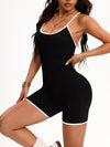 ZASUWA Female Cross Back Stripes Scrunch Bum Short Romper