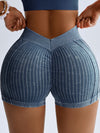 ZASUWA Female Deep V Back Ribbed Booty Shorts