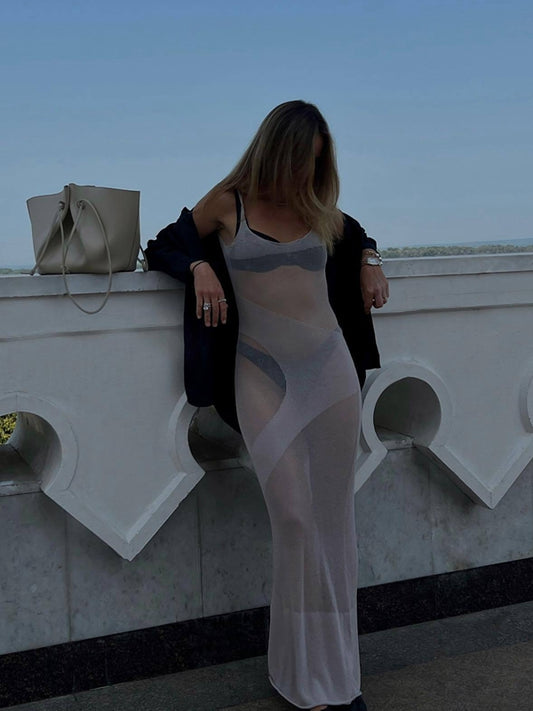 ZASUWA Female Sexy Mesh Backless Cover-up Without Bikini