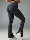 ZASUWA Female Leopard Print Flare Split Leggings