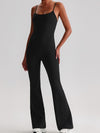 ZASUWA Female U Collar Backless Flare Jumpsuits