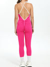 ZASUWA Female Contrast Color Cross Back Ribbed Jumpsuit