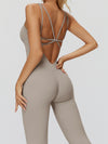 ZASUWA Female Cross Back Flare Jumpsuit