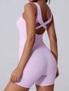 ZASUWA Female Ribbed Cross Back Romper