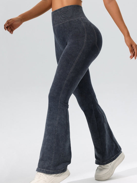 ZASUWA Female Tie Dye High-rise Flare Leggings