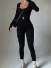 ZASUWA Female Ribbed U Collar Jumpsuit