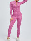 ZASUWA Female Leopard Print Zipper Jumpsuit