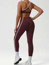 ZASUWA Female Contrast Color Stripes Cross Back Tracksuit