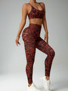 ZASUWA Female Leopard Print Cross Back Tracksuit