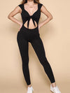 ZASUWA Female Hollow Out Bow-knot Jumpsuit