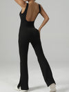 ZASUWA Female Backless Split Flare Jumpsuit
