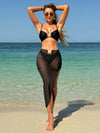 ZASUWA Female Sexy Starfish Sheer Mesh 3-Pieces Bikini Set