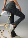 ZASUWA Female Leopard Print Flare Split Leggings