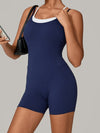 ZASUWA Female Contrast Color Cross Back Push-Up Romper