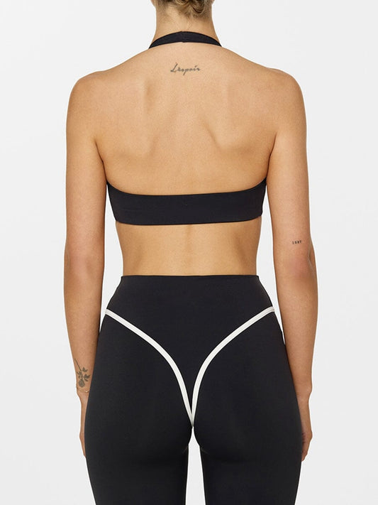 ZASUWA Female Stripes Backless Push-Up High-rise Tracksuit