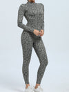 ZASUWA Female Leopard Print Zipper Jumpsuit